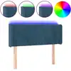 Image de vidaXL Tête de lit LED bleu foncé 103x16x78/88 cm velours