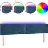 Image de vidaXL Tête de lit LED bleu foncé 163x16x78/88 cm velours