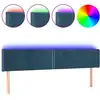 Image de vidaXL Tête de lit LED bleu foncé 183x16x78/88 cm velours