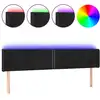 Image de vidaXL LED Tête de lit noir 203x16x78/88 cm velours