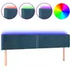 Image de vidaXL Tête de lit LED bleu foncé 203x16x78/88 cm velours