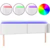 Image de vidaXL Tête de lit LED blanc 203x16x78/88 cm similicuir
