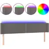 Image de vidaXL Tête de lit LED Gris 203x16x78/88 cm Similicuir