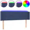 Image de vidaXL Tête de lit LED bleue 147x16x78/88 cm Tissu