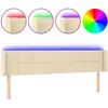 Image de vidaXL Tête de lit LED Crème 163x16x78/88 cm Tissu