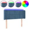 Image de vidaXL Tête de lit LED bleu foncé 103x16x78/88 cm velours