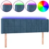 Image de vidaXL Tête de lit LED bleu foncé 147x16x78/88 cm velours
