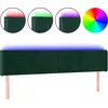 Image de vidaXL Tête de lit LED vert foncé 163x16x78/88 cm velours