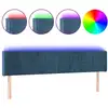 Image de vidaXL Tête de lit LED bleu foncé 163x16x78/88 cm velours