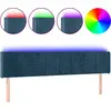 Image de vidaXL Tête de lit LED bleu foncé 183x16x78/88 cm velours