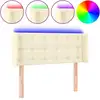 Image de vidaXL Tête de lit LED Crème 93x16x78/88 cm Similicuir