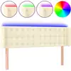 Image de vidaXL Tête de lit LED Crème 147x16x78/88 cm Similicuir