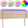 Image de vidaXL Tête de lit LED cappuccino brun 147x16x78/88 cm similicuir