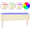 Image de vidaXL Tête de lit LED Crème 163x16x78/88 cm Similicuir