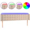 Image de vidaXL Tête de lit LED cappuccino brun 183x16x78/88 cm similicuir