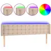 Image de vidaXL Tête de lit LED cappuccino brun 203x16x78/88 cm similicuir
