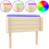 Image de vidaXL Tête de lit LED Crème 93x16x78/88 cm Tissu