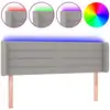 Image de vidaXL Tête de lit LED gris clair 147x16x78/88 cm Tissu