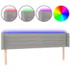 Image de vidaXL Tête de lit LED gris clair 163x16x78/88 cm Tissu