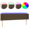 Image de vidaXL Tête de lit LED brun foncé 163x16x78/88 cm Tissu