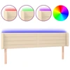 Image de vidaXL Tête de lit LED Crème 163x16x78/88 cm Tissu