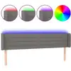 Image de vidaXL Tête de lit LED gris foncé 183x16x78/88 cm Tissu