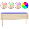 Image de vidaXL Tête de lit LED Crème 183x16x78/88 cm Tissu
