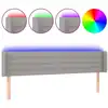 Image de vidaXL Tête de lit LED gris clair 203x16x78/88 cm Tissu