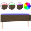 Image de vidaXL Tête de lit LED brun foncé 203x16x78/88 cm Tissu