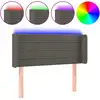 Image de vidaXL Tête de lit LED gris foncé 93x16x78/88 cm velours