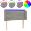 Image de vidaXL Tête de lit LED gris clair 103x16x78/88 cm velours