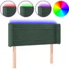 Image de vidaXL Tête de lit LED vert foncé 103x16x78/88 cm velours