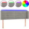 Image de vidaXL Tête de lit LED gris clair 147x16x78/88 cm velours