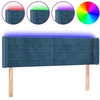 Image de vidaXL Tête de lit LED bleu foncé 147x16x78/88 cm velours
