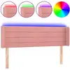 Image de vidaXL LED Tête de lit rose 147x16x78/88 cm velours