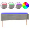 Image de vidaXL Tête de lit LED gris clair 183x16x78/88 cm velours