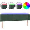 Image de vidaXL Tête de lit LED vert foncé 203x16x78/88 cm velours