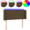 Image de vidaXL Tête de lit LED brun foncé 83x16x78/88 cm Tissu
