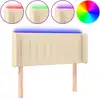 Image de vidaXL Tête de lit LED Crème 103x16x78/88 cm Tissu