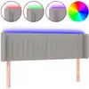 Image de vidaXL Tête de lit LED gris clair 147x16x78/88 cm Tissu