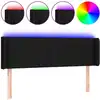 Image de vidaXL Tête de lit LED noir 147x16x78/88 cm Tissu