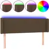 Image de vidaXL Tête de lit LED brun foncé 147x16x78/88 cm Tissu