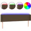 Image de vidaXL Tête de lit LED brun foncé 163x16x78/88 cm Tissu