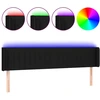 Image de vidaXL Tête de lit LED noir 183x16x78/88 cm Tissu