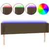 Image de vidaXL Tête de lit LED brun foncé 183x16x78/88 cm Tissu