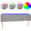 Image de vidaXL Tête de lit LED gris clair 203x16x78/88 cm Tissu