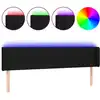 Image de vidaXL Tête de lit LED noir 203x16x78/88 cm Tissu