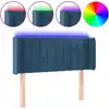 Image de vidaXL Tête de lit LED bleu foncé 93x16x78/88 cm velours