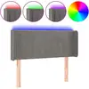 Image de vidaXL Tête de lit LED gris clair 103x16x78/88 cm velours