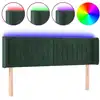 Image de vidaXL Tête de lit LED vert foncé 147x16x78/88 cm velours